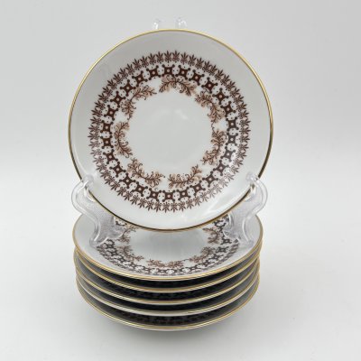 купить Набор розеток с растительным декором на 6 персон, фарфор, деколь, золочение, Kahla, Германия, 1968-1991 гг.