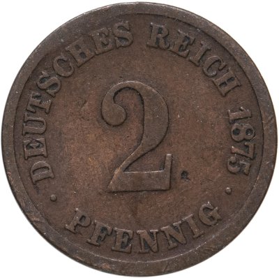 купить Германская Империя, 2 пфеннига 1875 "А"