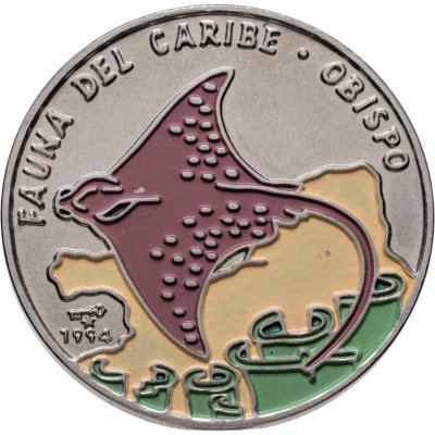 купить Куба 1 песо (peso) 1994 "Карибская фауна - Манта (скат)"