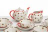 Купить Сервиз чайный на 10 персон "Тюльпан ситцевый" (22 предмета), фарфор, деколь, роспись, золочение, Дулевский фарфоровый завод (Дулёво), Российская Федерация, 2004 г.