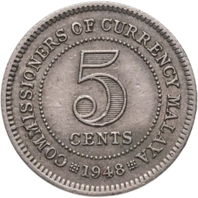 купить Малайя 5 центов (cents) 1948