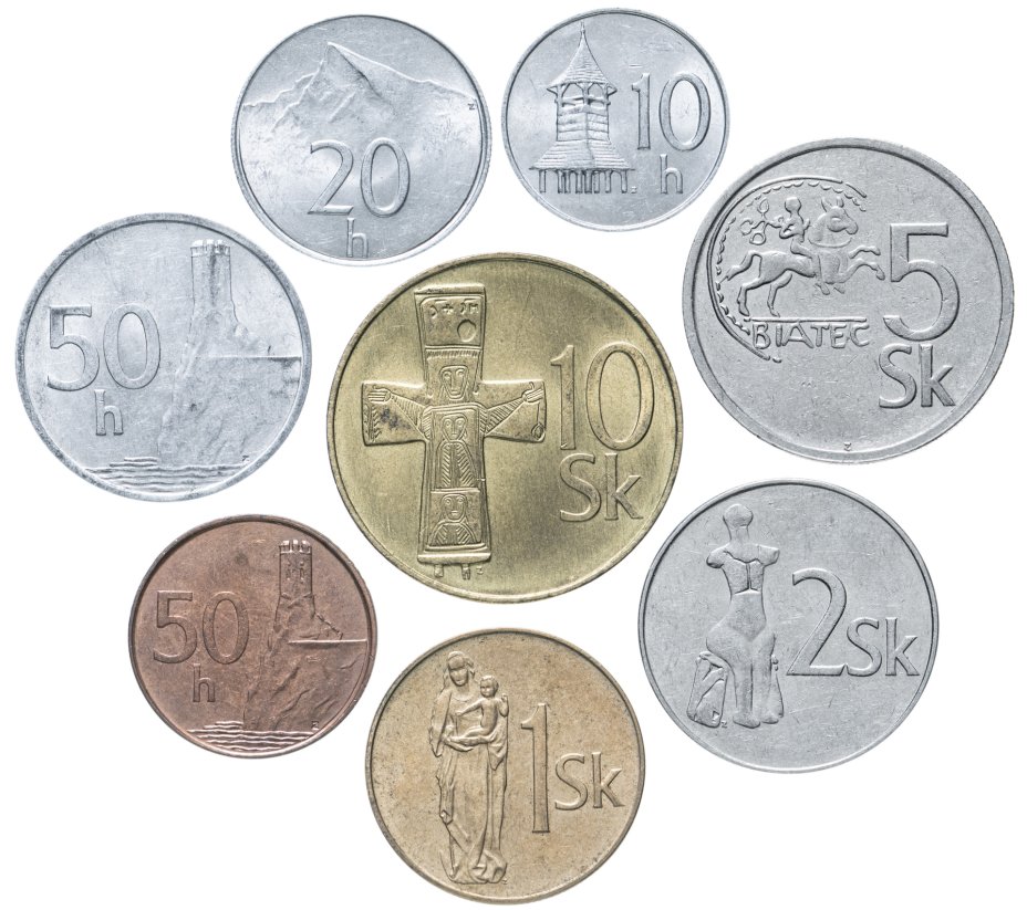 Всего восемь монет по 5. Восьмерка монет. Монета 8 рублей. Монета с крестом. Словакия 10 крон 1993.
