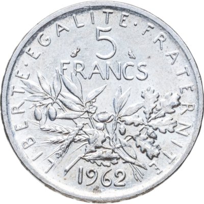 Купить Франция 5 франков (francs) 1962