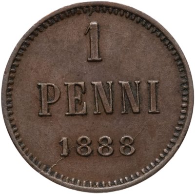 купить 1 пенни (penni) 1888, монета для Финляндии