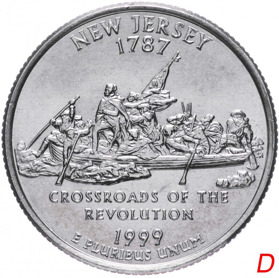 купить США 1/4 доллара (квотер, 25 центов) 1999 D "Штат Нью Джерси"