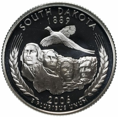 купить США 25 центов (квотер, 1/4 доллара, quarter dollar) 2006 Южная Дакота