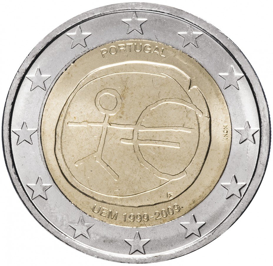 купить Португалия 2 евро 2009 "10 лет Экономическому и валютному союзу"