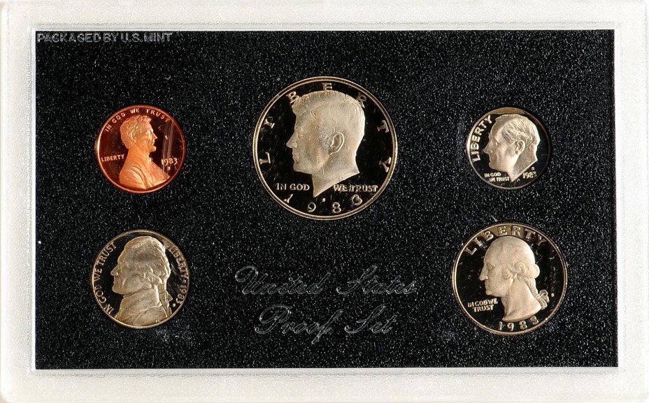 купить Годовой набор монет США 1983 Proof (5 штук) в упаковке