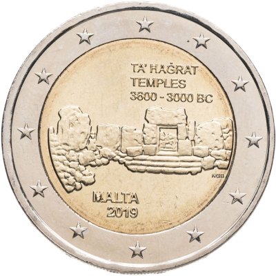 купить Мальта 2 евро 2019 "Доисторические места Мальты - Храм Та' Хаджрат"