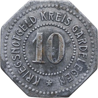 купить Германия (нотгельды) 10 пфеннигов 1917 "Район Гарделеген"