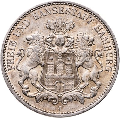 купить Германская империя, Гамбург 3 марки (mark) 1913 J