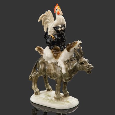 купить Статуэтка "Бременские музыканты", фарфор, роспись, Hutschenreuther (Хутченройтер), Германия, 1950-1980 гг.