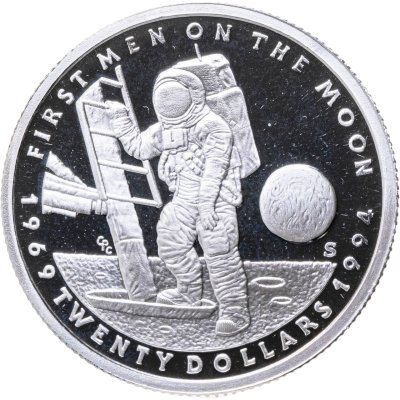 купить Маршалловы Острова 5 долларов (dollars) 1994 "25 лет первому человеку на Луне"