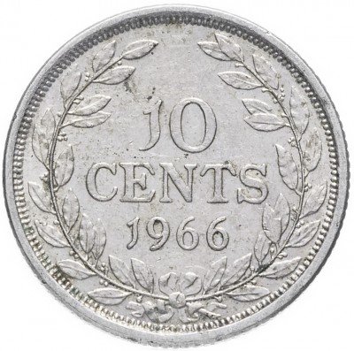Купить Либерия 10 центов 1966