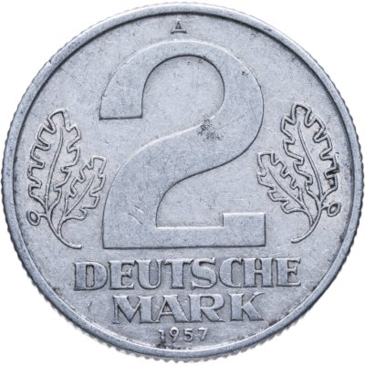 купить Германия (ГДР) 2 марки 1957 надпись "DEUTSCHE MARK"