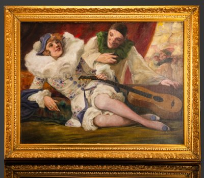 купить Картина "Пьеро и Коломбина", художник Richard Geiger (Рихард Гейгер), холст, масло, дерево, Венгрия, 1900-1930 гг.