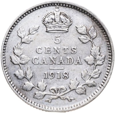 купить Канада 5 центов (cents) 1918