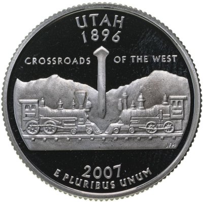 купить США 25 центов (квотер, 1/4 доллара, quarter dollar) 2004 Proof Юта (Utah) серебро