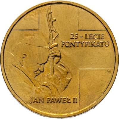 купить Польша 2 злотых (zlote) 2003 "25 лет Понтификата Иоанна Павла II"