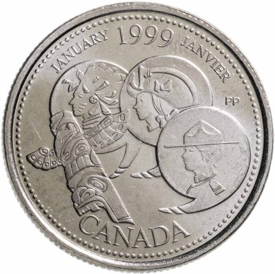купить Канада 25 центов 1999 "Январь 1999, Развитие страны"