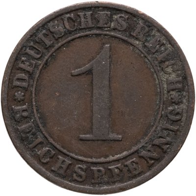 купить Германия 1 пфенниг (рейхспфенниг) 1929, знак монетного двора "A" — Берлин