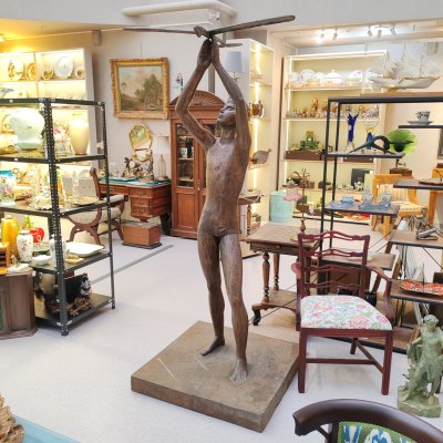 купить Скульптура "Мальчик с планером", автор А. Дегтярев, бронза, СССР, 1989 г.