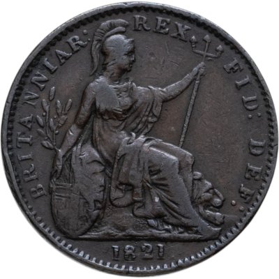 купить Великобритания 1 фартинг (farthing) 1821