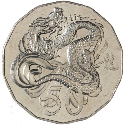 купить Австралия 50 центов (cents) 2012 Восточный календарь - Год Дракона