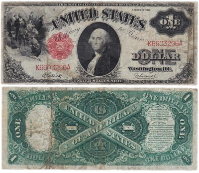 купить США 1 доллар 1917 series 1917 Legal Tender Note, Elliot-Burke