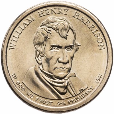 купить США 1 dollar (доллар) 2009 Уильям Гаррисон (9-й президент США) знак монетного двора "P" - Филадельфия
