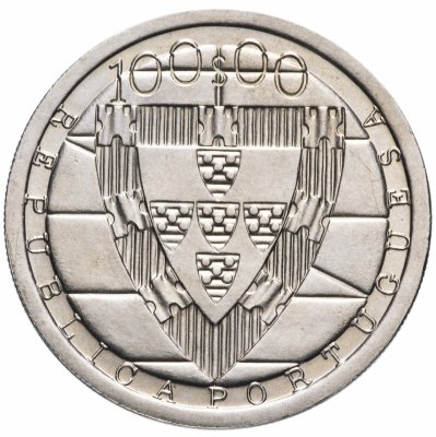 купить Португалия 100 эскудо 1985 "600 лет Битве при Альжубаротте"