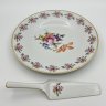 Купить Тортница с лопаткой "Мейсенский букет", фарфор, деколь, золочение, Duchov Porcelain, Чехия, 1993-2010 гг.