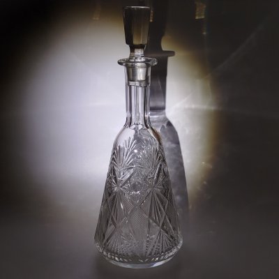 купить Штоф с резным геометрическим декором, хрусталь, Чехословакия, 1970-1990 гг.