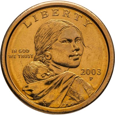 купить США 1 доллар (dollar) 2003 "Sacagawea dollar (Сакагавея доллар - парящий орёл)" знак монетного двора "P" - Филадельфия