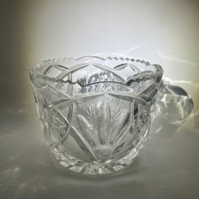 купить Салатник круглой формы с геометрическим декором, хрусталь, пресс, СССР, 1970-1990 гг.