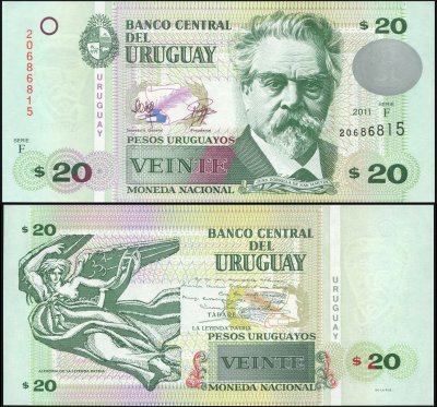 купить Уругвай 20 песо 2011 [Бумага Pick 86b]