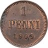 Купить 1 пенни (penni) 1909 Российская Финляндия
