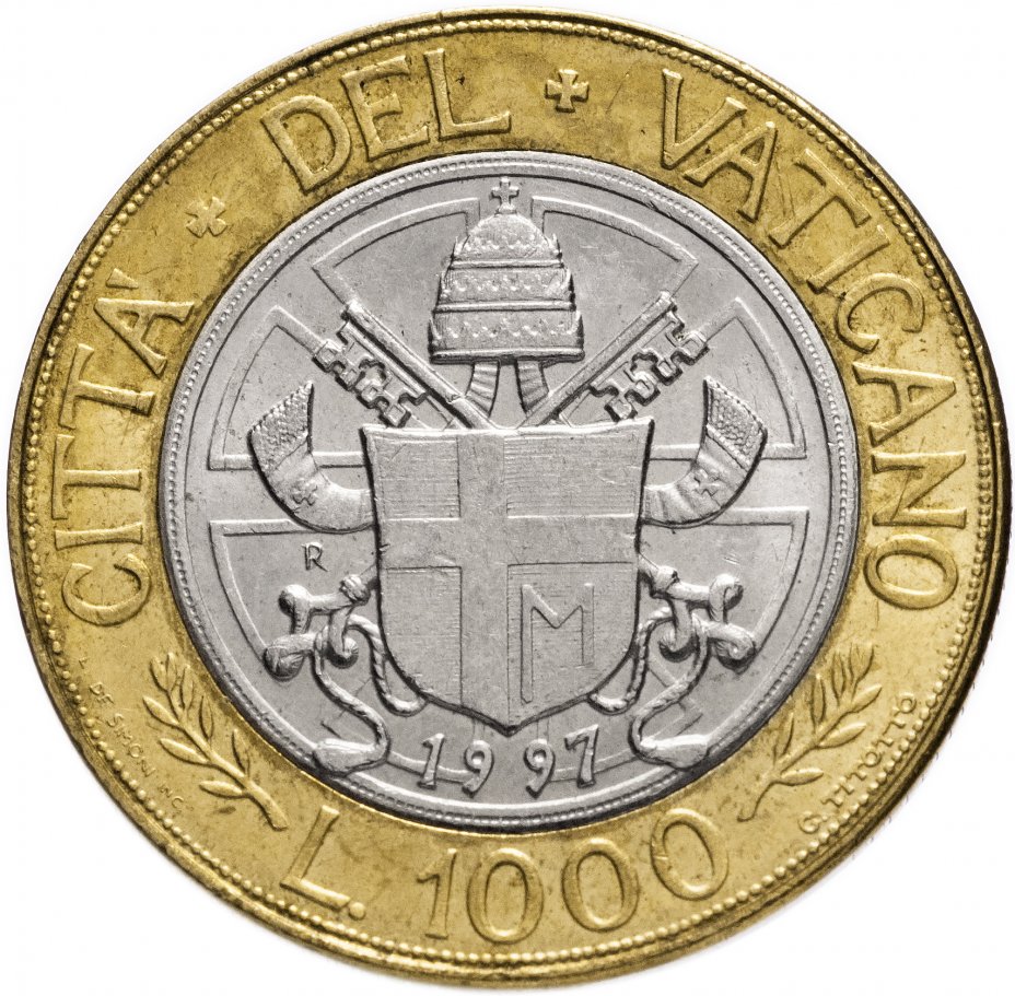 купить Ватикан 1000 лир 1997-1998