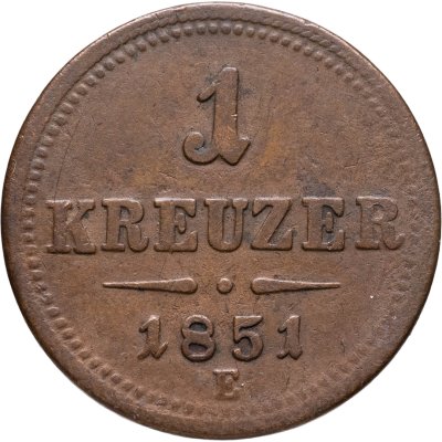 купить Австрия 1 крейцер (kreuzer) 1851 E знак монетного двора "E" - Карлсбург