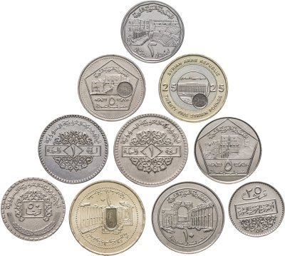 купить Сирия набор монет 1979-2003 (10 штук)