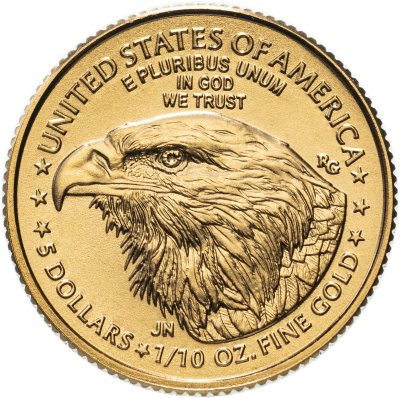 Купить США 5 долларов (dollars) 2023 American Gold Eagle (орёл нового типа)