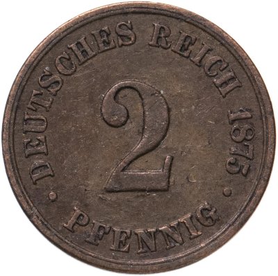 купить Германская Империя, 2 пфеннига 1875 "В"