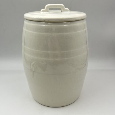 купить Бочонок с крышкой (для хранения сыпучих продуктов), фаянс, глазурь, Будянский фаянсовый завод «Серп и молот», СССР, 1957-1965 гг.