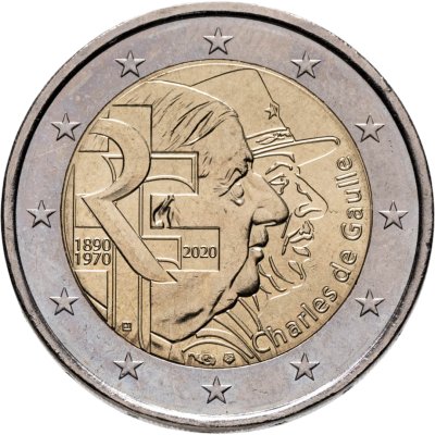 купить Франция 2 евро (euro) 2020 "50 лет со дня смерти Шарля де Голля"