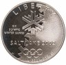 Купить США 1 доллар (dollar) 2002   "XIX зимние Олимпийские Игры, Солт-Лейк-Сити 2002" (в коробке с сертификатом)