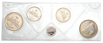 купить Гаити набор из 4 серебряных монет 1973 в подарочной упаковке