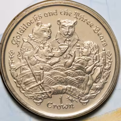 купить Остров Мэн 1 крона 2006 «Сказка три медведя»