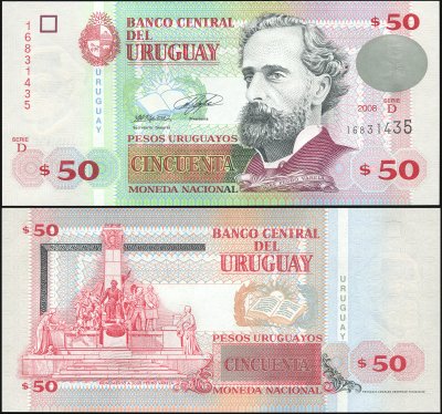 купить Уругвай 50 песо 2008 [Бумага Pick 87a]
