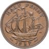 Купить Великобритания 1/2 пенни (penny) 1957