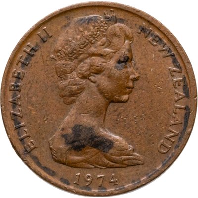 купить Новая Зеландия 2 цента (cents) 1974